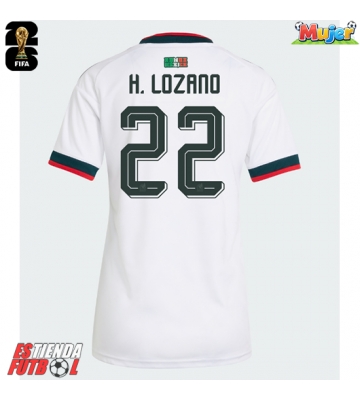 México Hirving Lozano #22 Segunda Equipación Mujer Mundial 2026 Manga Corta